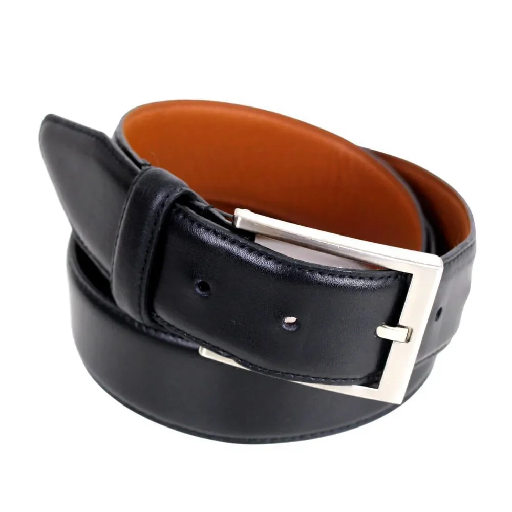 Nordstrom BLACK GENUINE LEATHER 1 3/8